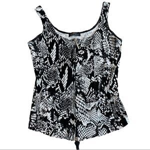 Airfield Black white snakeskin print stretchy spandex bustier tank top Sz S